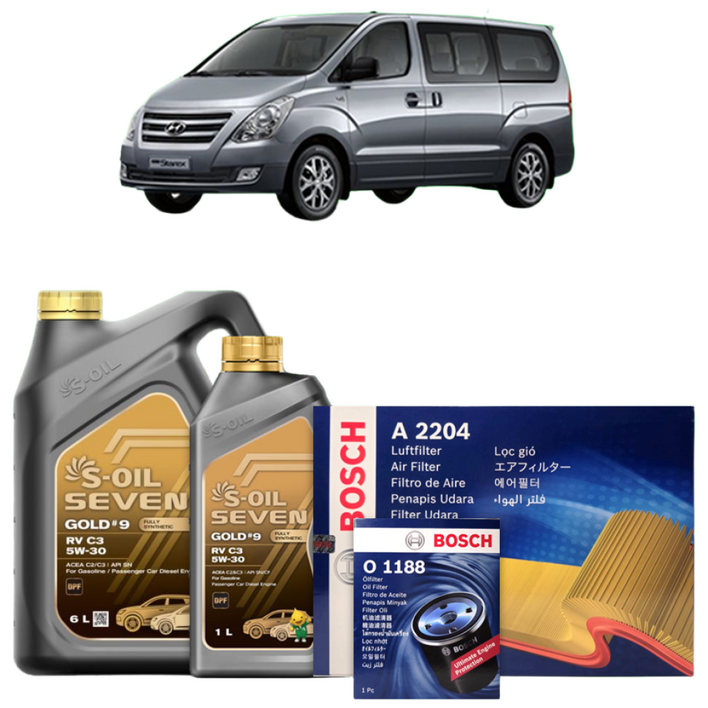 그랜드 스타렉스 (TQ) 2.5 디젤 엔진오일세트 세븐골드 9 RV C3 5W30