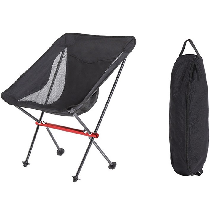 데이즈온샵 접이식 캠핑 컴포트 의자, 블랙, 1개