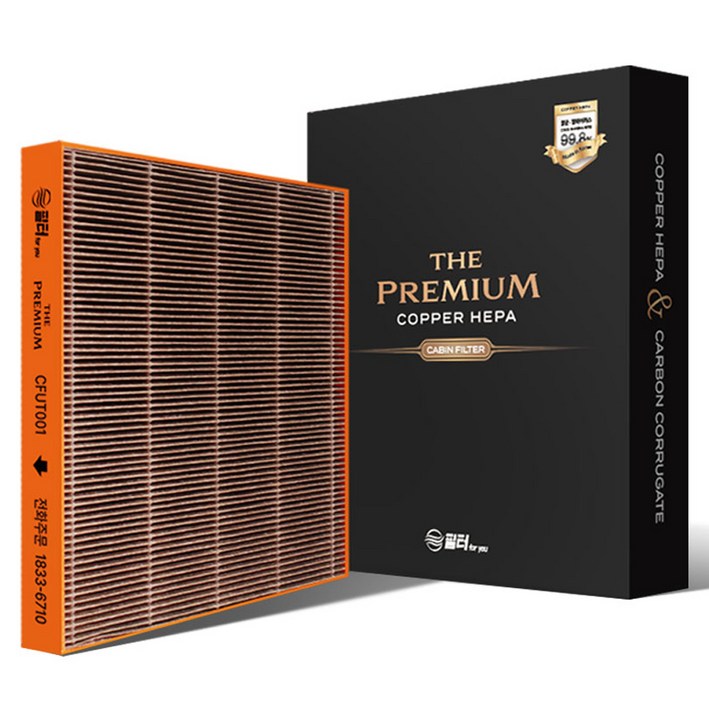 필터포유 더프리미엄 구리 자동차 에어컨 히터 필터 SM6  QM6, CFUT013, 1개