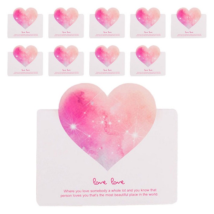 하트 감사 축하 사랑 메세지 미니카드 + 봉투 세트