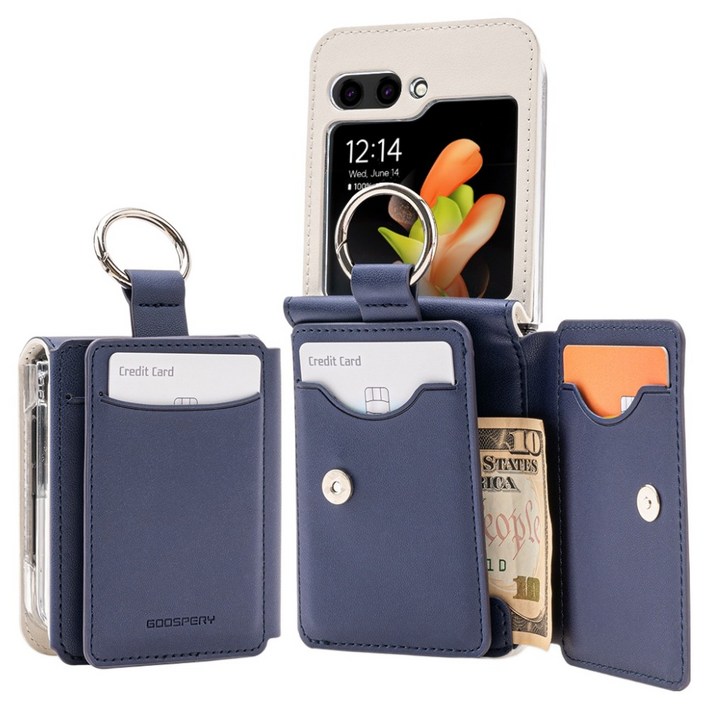 구스페리 올인원 카드수납 가죽 커버 with 링 휴대폰 케이스