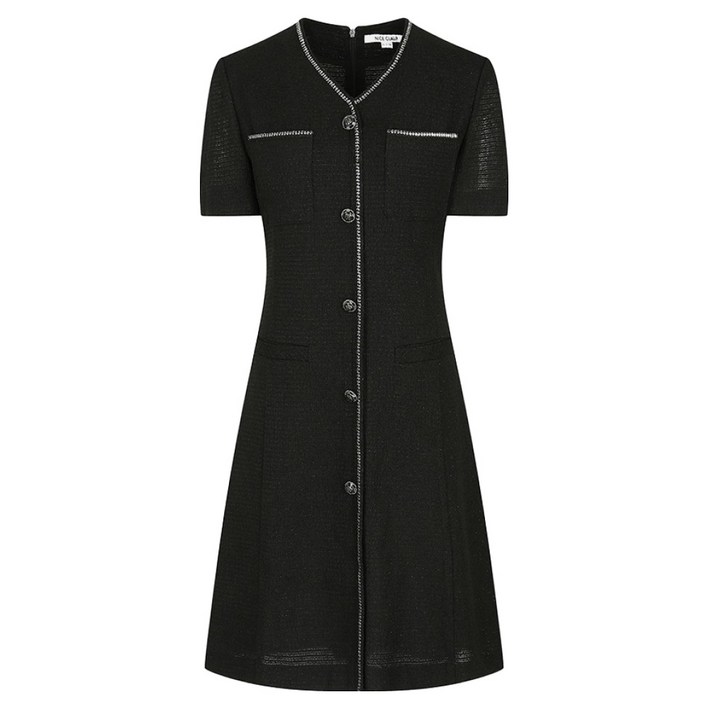 나이스클랍 하프 슬리브리스 트위드 브레이드 원피스