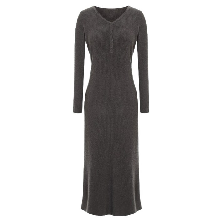 슬림 골지 버튼 니트 원피스 P5COP012C