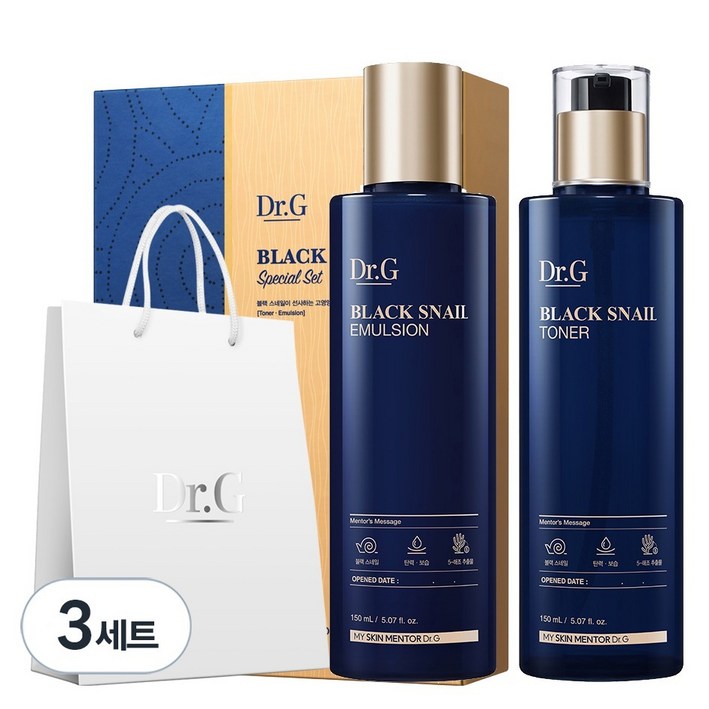 닥터지 블랙 스네일 토너 150ml  에멀전 150ml 스페셜 선물세트, 3세트
