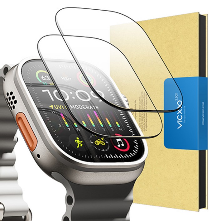 빅쏘 고투명 풀커버 애플워치 강화유리 액정보호필름 2p