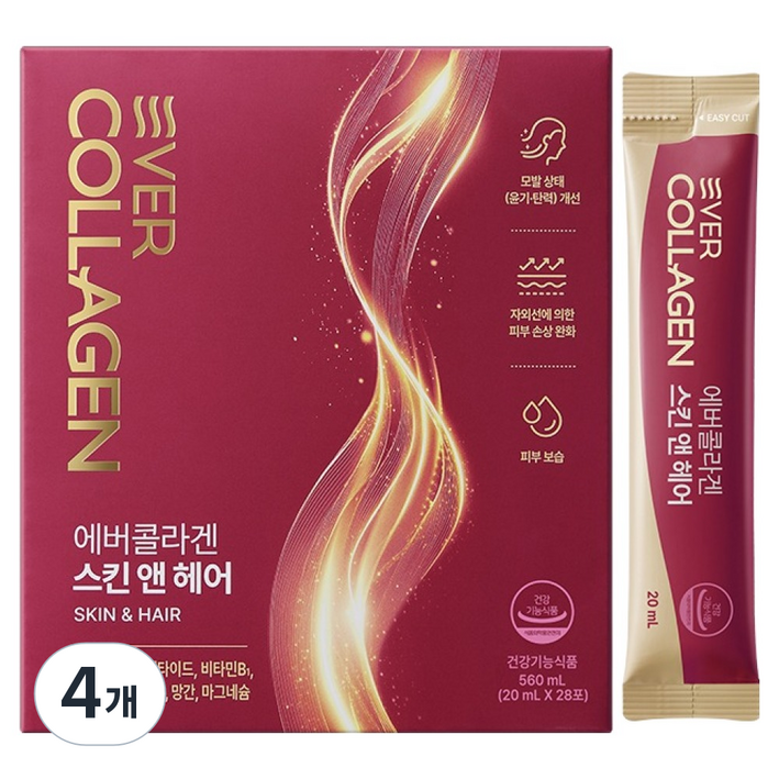 에버콜라겐 스킨 앤 헤어, 4개, 28회분
