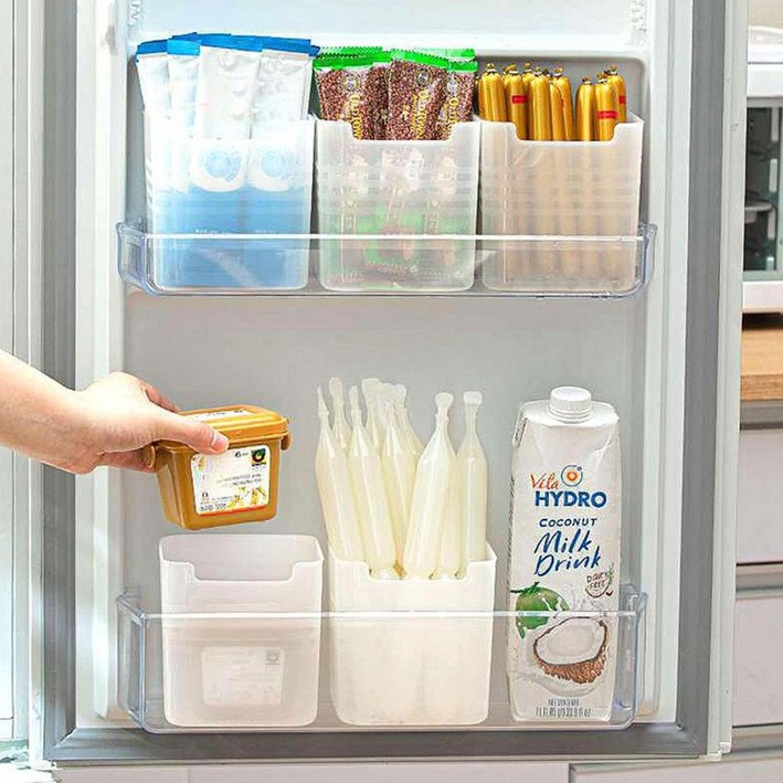 애니원픽 냉장고 정리 트레이 수납함, 단일색상, 10개