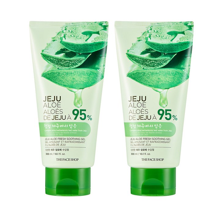더페이스샵 신선한 제주 알로에 수딩젤, 300ml, 2개 더페이스샵 신선한 제주 알로에 수딩젤, 300ml, 2개