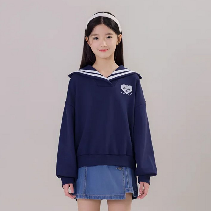 아이러브제이 디디오 초중생 몬드 카라 크롭 맨투맨