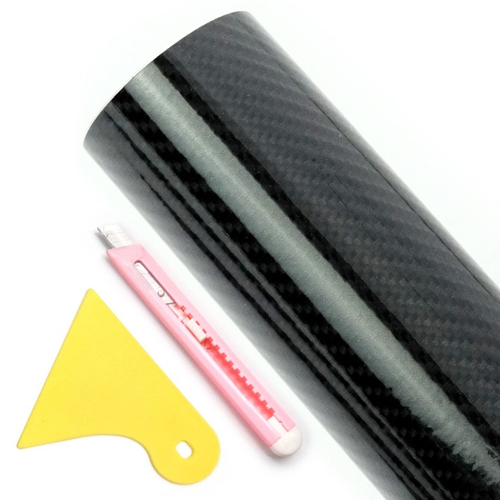 에이스피드 카본스티커 150 x 30 cm, 칼 + 헤라(랜덤 발송), 6D카본 하이그로시, 1세트