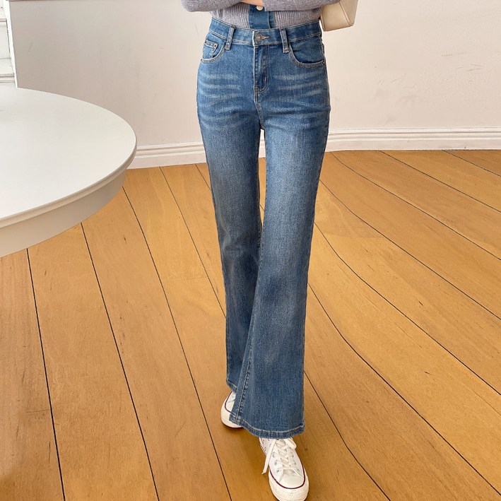 루나진 여성용 부츠컷 청바지 스판 빈티지데님 4컬러