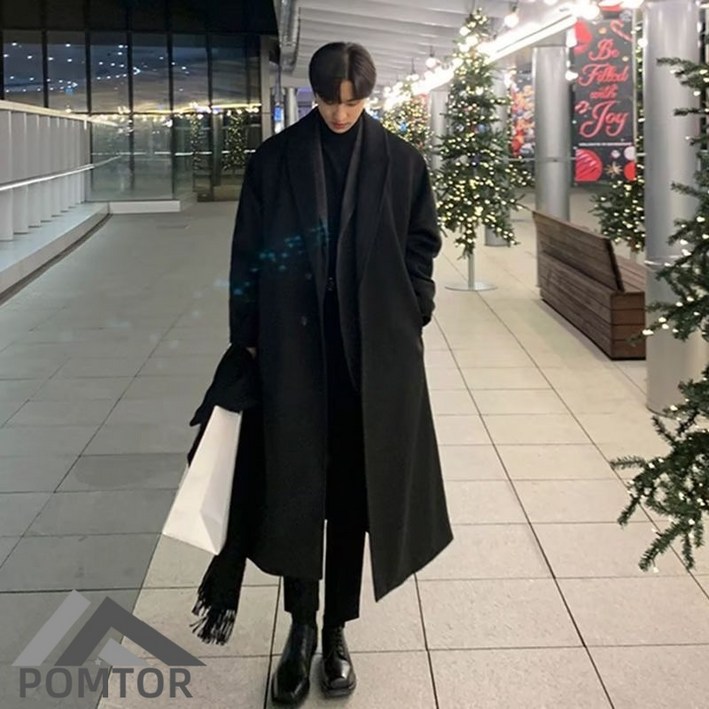 POMTOR 남성 코트 봄가을 겨울 케쥬얼 빅사이즈 롱코트 POMTOR 남성 코트 봄가을 겨울 케쥬얼 빅사이즈 롱코트