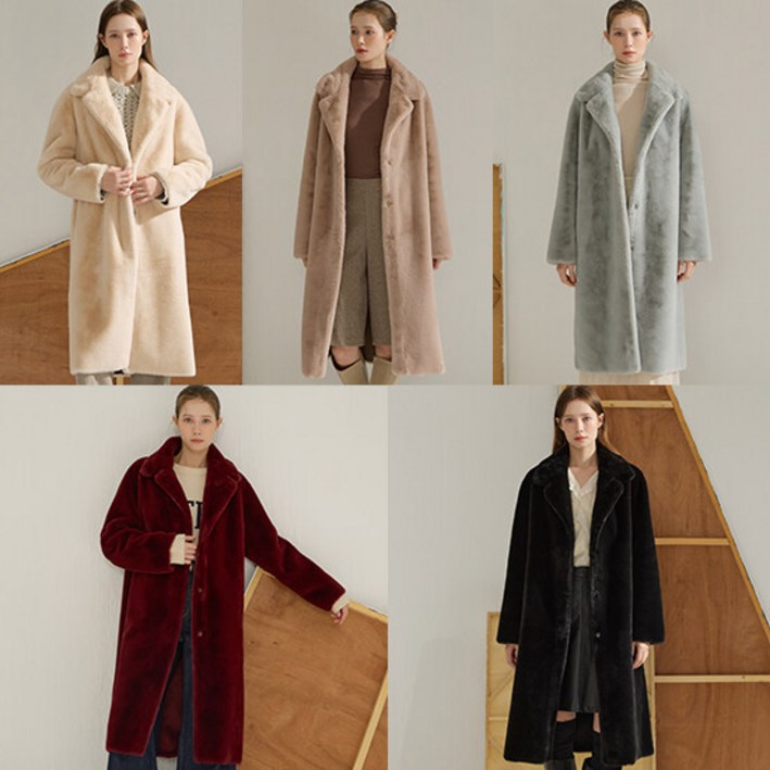 리오벨 역시즌특집 페이크퍼 리버시블 롱무스탕+벨트