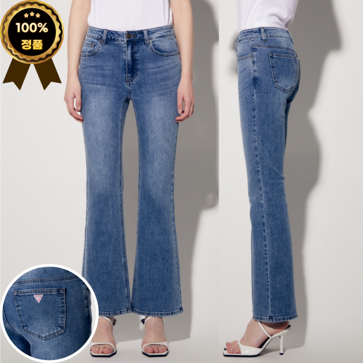 백화점 정품  25년 신상 게스 여성 M톤 부츠컷 데님 청바지