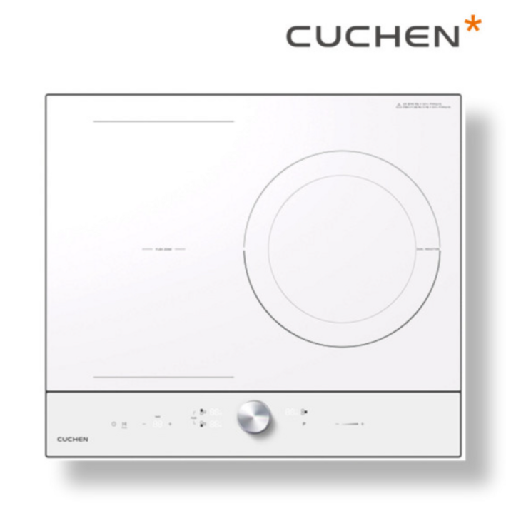 [2025년신제품/전국설치가능] 쿠첸 화이트 올파워 인덕션 3구 빌트인 560X480 보더리스 3400W