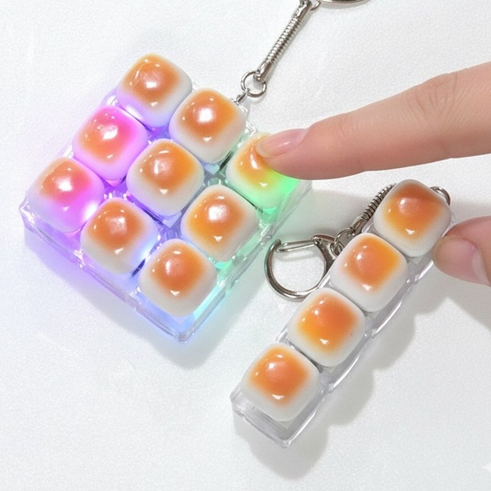 LED 딸깍이 키링 동글동글 시즌2 몽글몽글 브레드 불빛 키캡 피젯