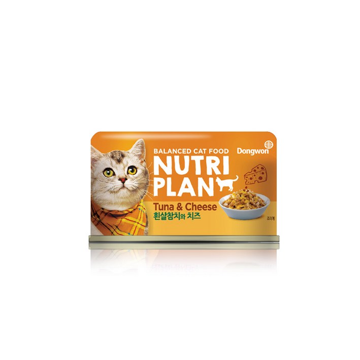 뉴트리플랜 고양이캔 160 g, 흰살참치 + 치즈 혼합맛, 48개 - 쇼핑앤샵