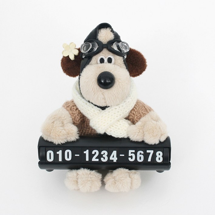 ALFRIENDS 귀여운 주차번호판 자동차 전화번호판, 5.주차번호판 파일럿 브라운, 1개