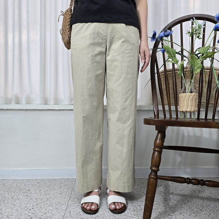 모드엣 여름 면스판 여성바지 DK통 와이드팬츠 워싱면 밴딩바지 모드엣 여름 면스판 여성바지 DK통 와이드팬츠 워싱면 밴딩바지