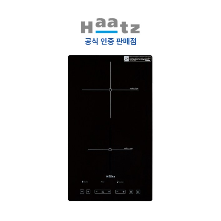 전국설치 하츠 인덕션 2구 블랙 타공 281x495, 빌트인, IH232S