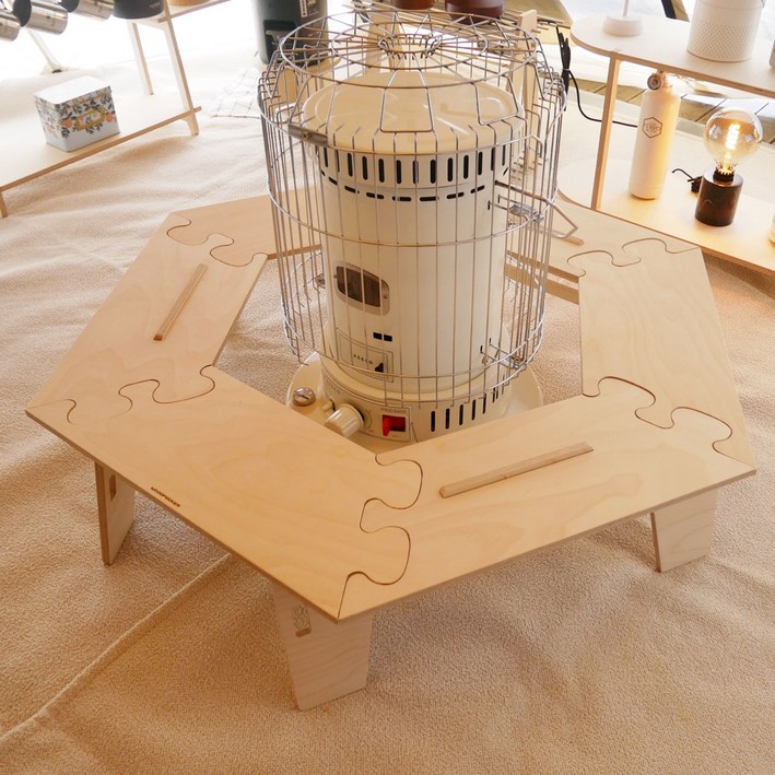 육각 우드 테이블