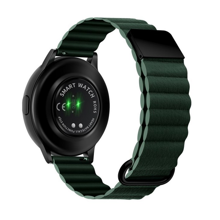 갤럭시워치액티브2 1 반버튼 자석식 가죽밴드 스트랩 블랙, 카키