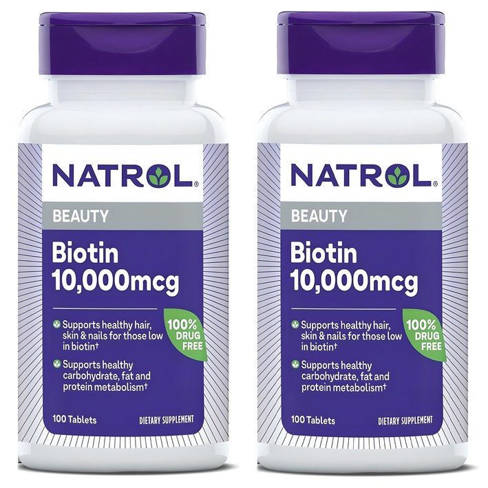 나트롤 비오틴 뷰티 10000mcg 타블렛, 100정, 2개