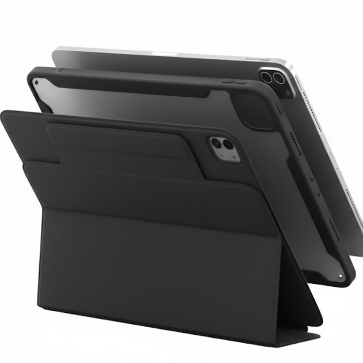 모키보 프리앵글 각도조절이 되는 아이패드 케이스 거치대 커버 에어 미니 프로 호환 펜슬수납 마그네틱  슬림, 블랙, 1개