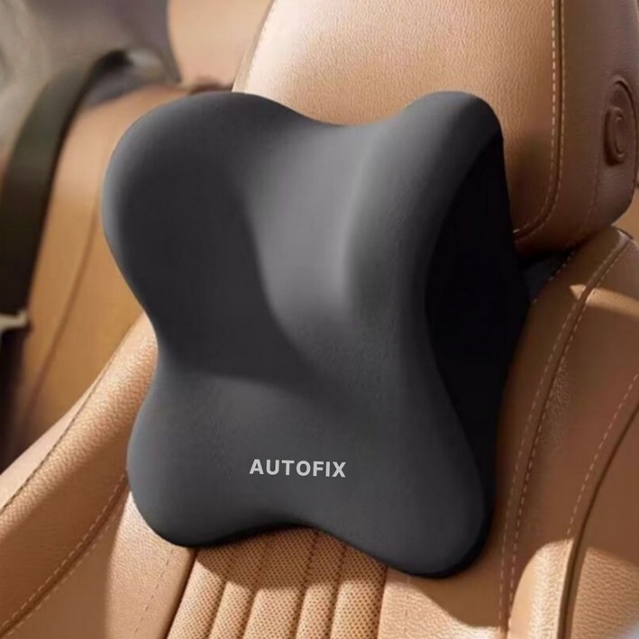 오토픽스 차량용목쿠션 목베개 메모리폼 헤드레스트, 2개, 모던 블랙