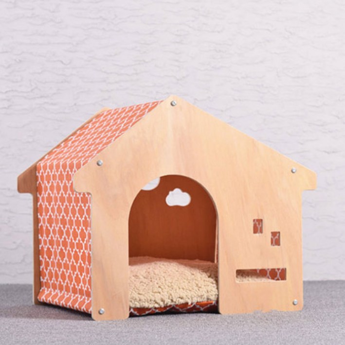 감성스터프 반려동물 강아지집 고양이 원목 텐트 하우스