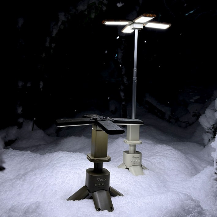 볼로 가로등 멀티 캠핑랜턴 전용케이스포함 낚시용 캠핑용 랜턴, 1개, 옐로우크림