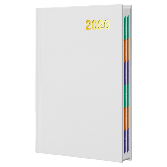 2026 일정관리 플래너 탬퍼링 커버 월별 인덱스 영문내지, 백색