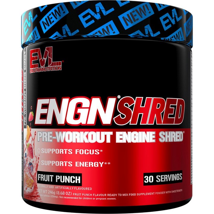 EVLUTIONNUTRITION ENGN 슈레드 프리워크아웃 엔진 프루트 펀치 맛