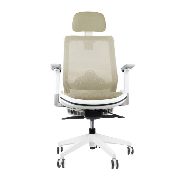 허리 편한 사무실의자 컴퓨터 게이밍의자 책상 공부 의자 세레니티 S300, 화이트  베이지