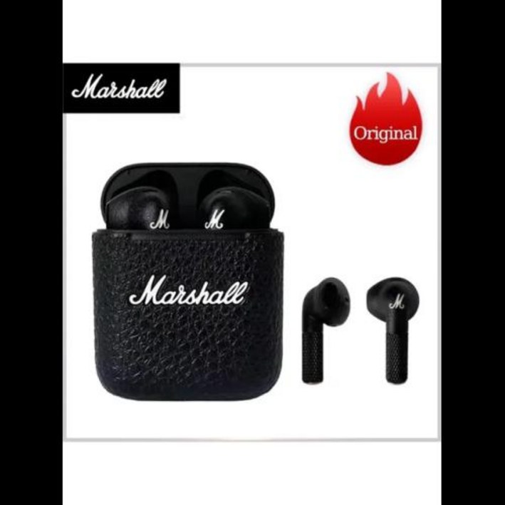 Marshall MINOR III 휴대용 무선 헤드폰 HIFI 사운드 블루투스 이어폰 충전 케이스 포함 스포츠 세미 인이어 헤드폰