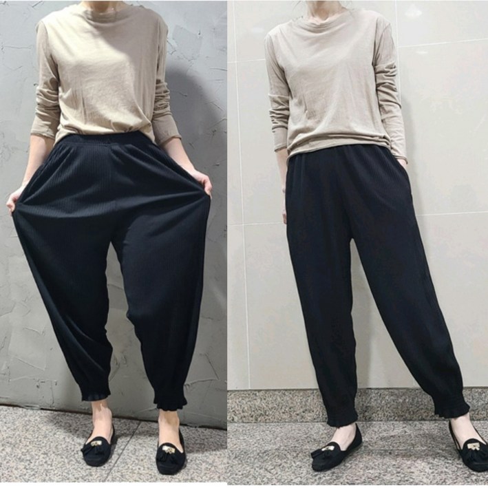 [ 1+1당일발송]겨울 여성바지 주름팬츠 밴딩 바지 플리츠  조거팬츠 빅사이즈