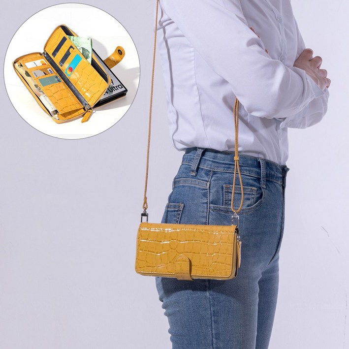 본아띠 헤레스 천연소가죽 지퍼 지갑 케이스 갤럭시M53 퀀텀3