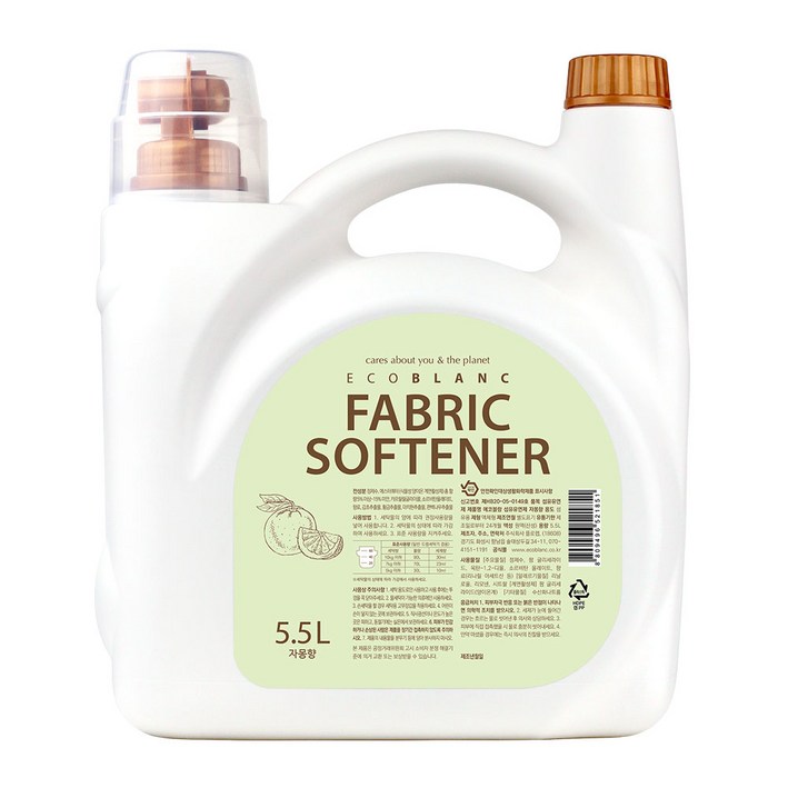 에코블랑 유아섬유유연제 자몽향 5.5L, 1개, 5.5L