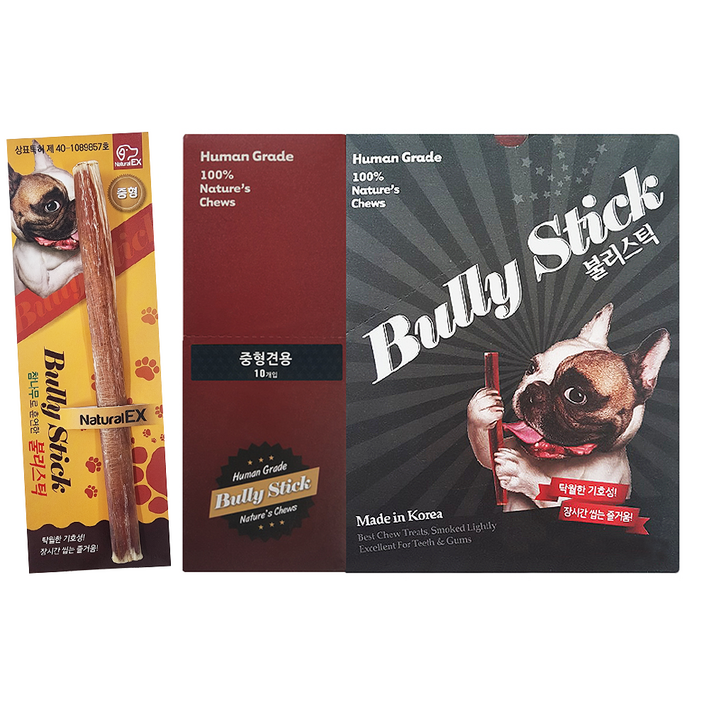 네츄럴EX 불리스틱 일반 중형, 한우불리스틱 중형, 120g, 1박스