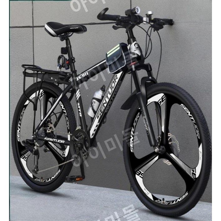 산악자전거 mtb 학생 오프로드 자전거 26인치 24인치 로드 싸이클, 화이트 블루 - 스포크 휠, 1개