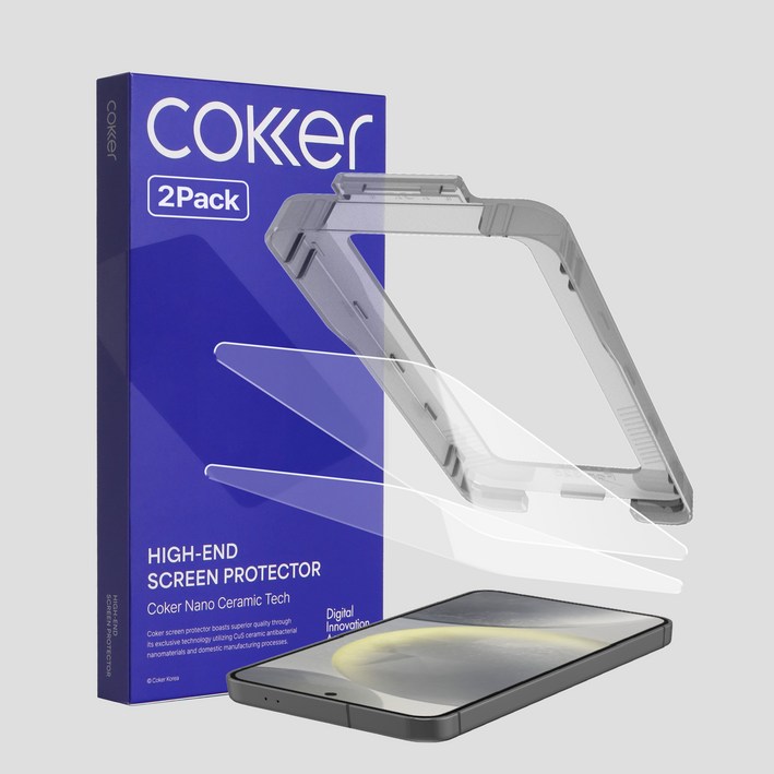 코커 1초부착 원터치 아이폰17 실크글라스 강화유리 액정보호필름, 2개