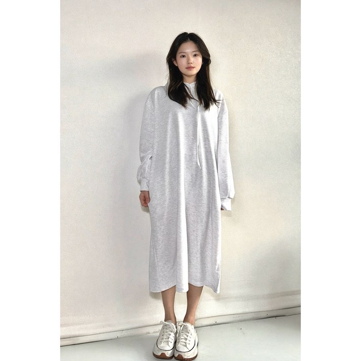 버튼 후디원피스 여자 롱원피스 봄신상 후드티