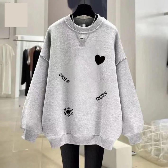 꽃소담 빅사이즈 여자 맨투맨 봄가을용 130kg까지 오버핏 박스티   XP1260