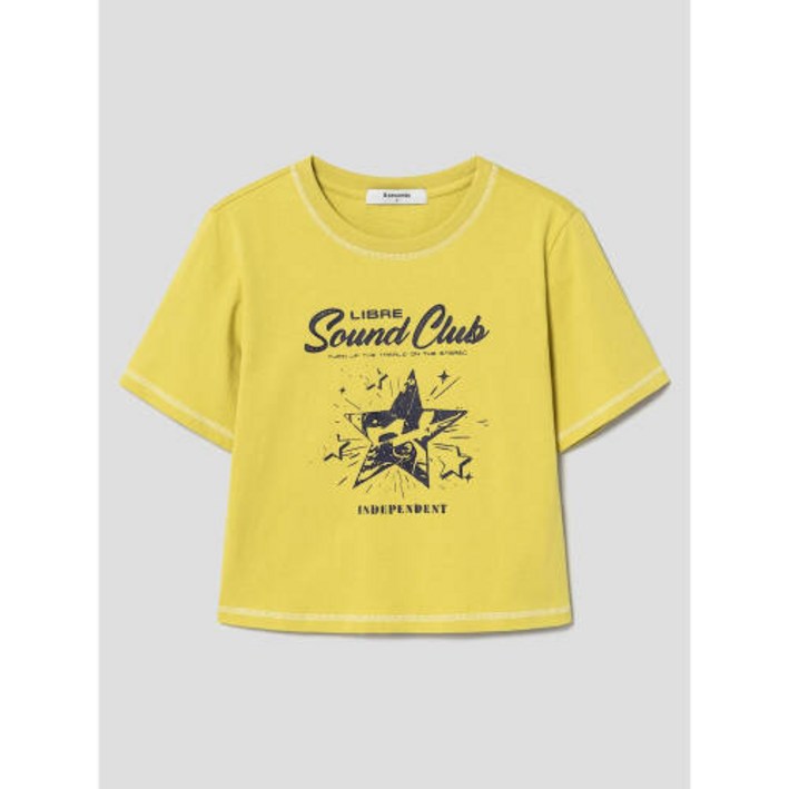 에잇세컨즈 8SECONDS UNI8 그래픽 반소매 티셔츠 옐로우 354442KQ7E YKY110 LWO337
