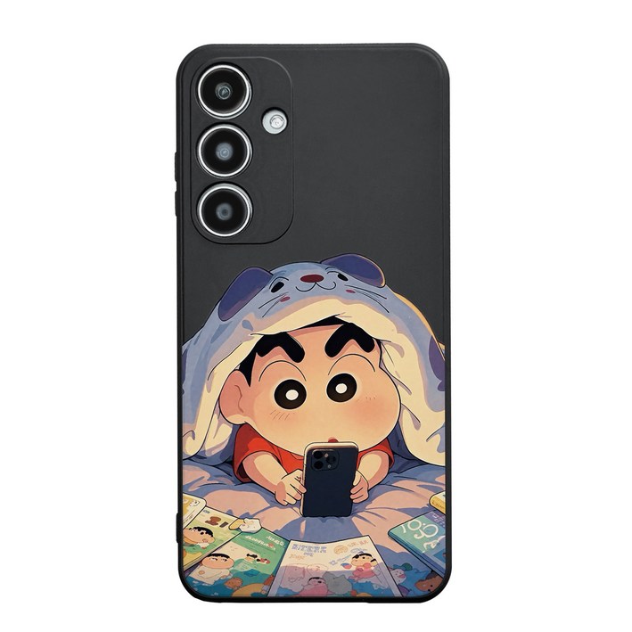 고양이 이불 속에 숨은 짱구 아이폰 갤럭시 폰케이스