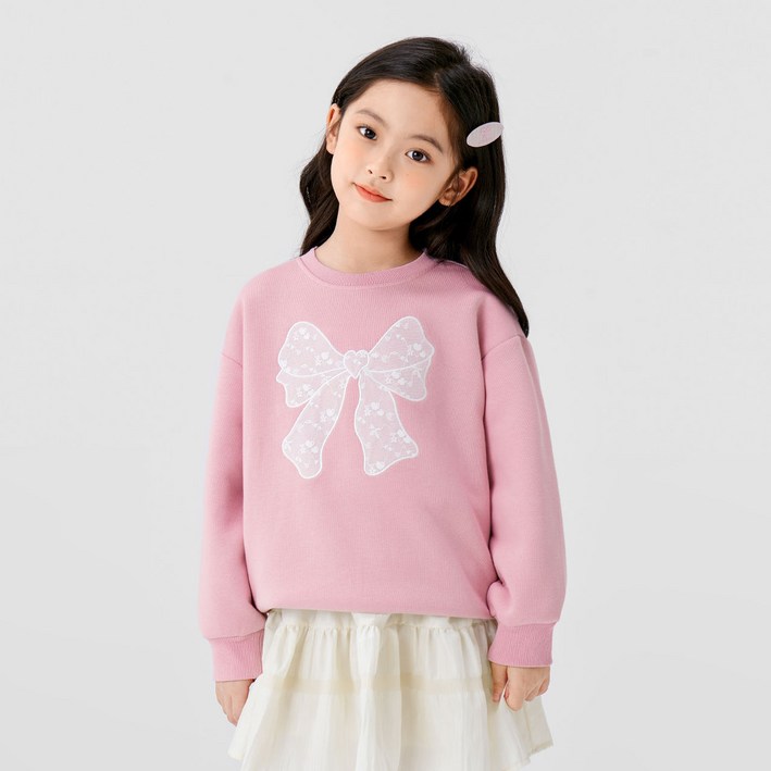 유블리 아동용 냐거 레이스 리본 맨투맨