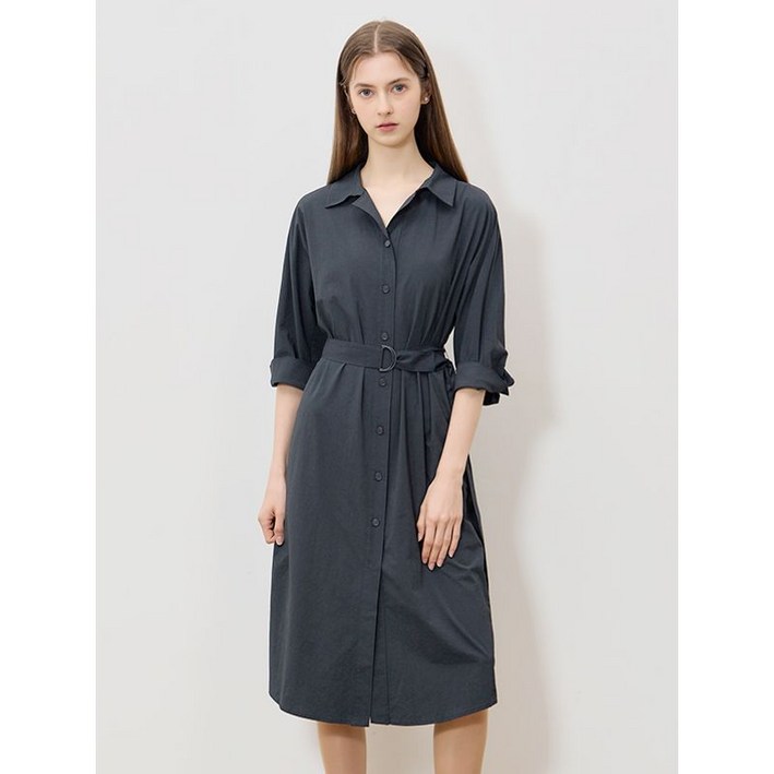 쉬즈미스 프리미엄소재 단아한 오픈카라 원피스 택가격 298000원