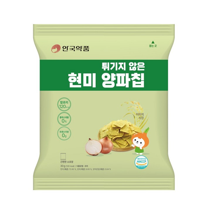안국약품 튀기지 않은 현미 양파칩, 10개, 30g