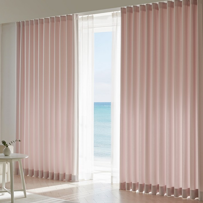 홈인홈 이지워시 높이조절 뉴린넨 사계절 암막 커튼 2p