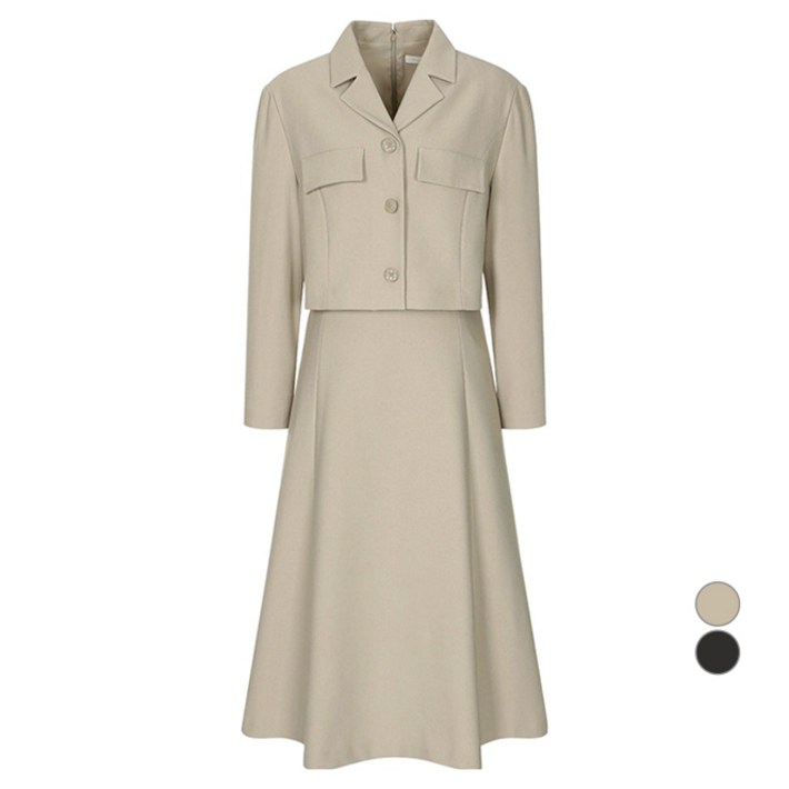 올리브데올리브 여성용 노치넥플레어 원피스